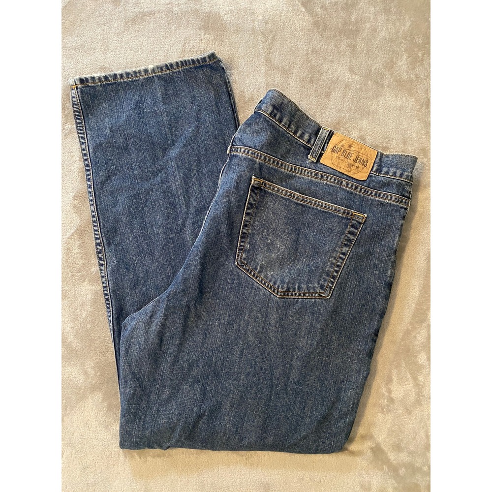 Gap Jeans 42x32 Blue Relaxed Fit Straight Leg Denim Medium Wash VTG 00s Grunge